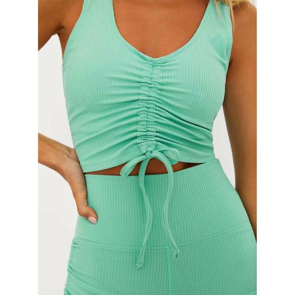 NEW BEACH RIOT tyra sports bra top in jade sky - Picture 3 of 3